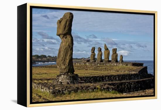 Moai Statues At Ahu Tahai On Easter Island, Chile-Karine Aigner-Framed Premier Image Canvas