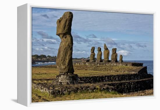 Moai Statues At Ahu Tahai On Easter Island, Chile-Karine Aigner-Framed Premier Image Canvas