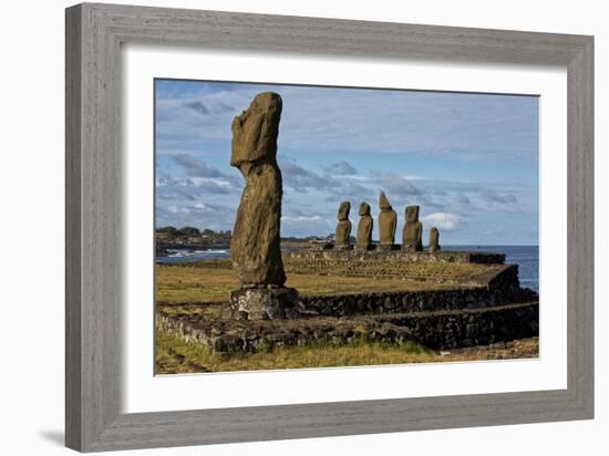 Moai Statues At Ahu Tahai On Easter Island, Chile-Karine Aigner-Framed Photographic Print