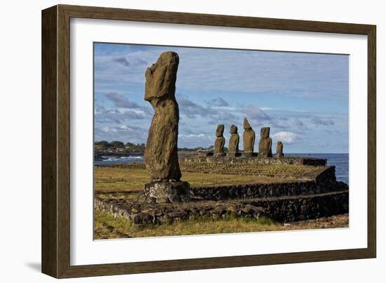 Moai Statues At Ahu Tahai On Easter Island, Chile-Karine Aigner-Framed Photographic Print