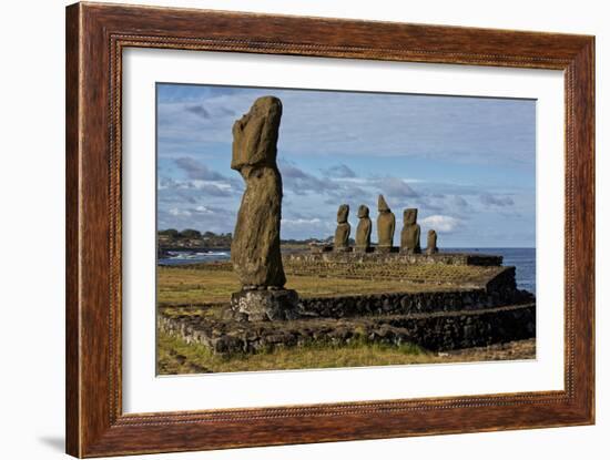 Moai Statues At Ahu Tahai On Easter Island, Chile-Karine Aigner-Framed Photographic Print