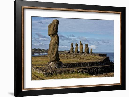 Moai Statues At Ahu Tahai On Easter Island, Chile-Karine Aigner-Framed Photographic Print