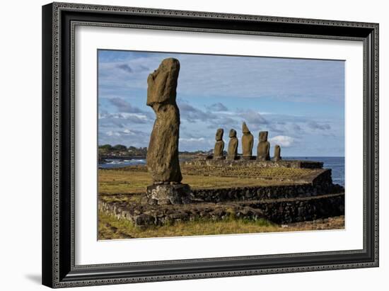 Moai Statues At Ahu Tahai On Easter Island, Chile-Karine Aigner-Framed Photographic Print