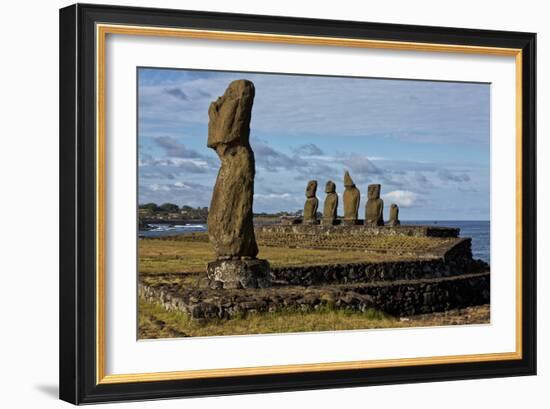 Moai Statues At Ahu Tahai On Easter Island, Chile-Karine Aigner-Framed Photographic Print