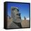 Moai Statues Carved from Crater Walls, Easter Island, Chile-Geoff Renner-Framed Premier Image Canvas