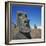 Moai Statues Carved from Crater Walls, Easter Island, Chile-Geoff Renner-Framed Photographic Print