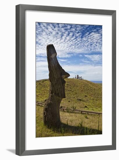 Moai Stone Statue Heads Remain, Rapa Nui Quarry, Base Of Rano Raraku Volcano. Easter Island, Chile-Karine Aigner-Framed Photographic Print