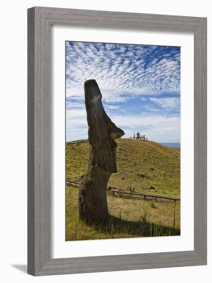 Moai Stone Statue Heads Remain, Rapa Nui Quarry, Base Of Rano Raraku Volcano. Easter Island, Chile-Karine Aigner-Framed Photographic Print