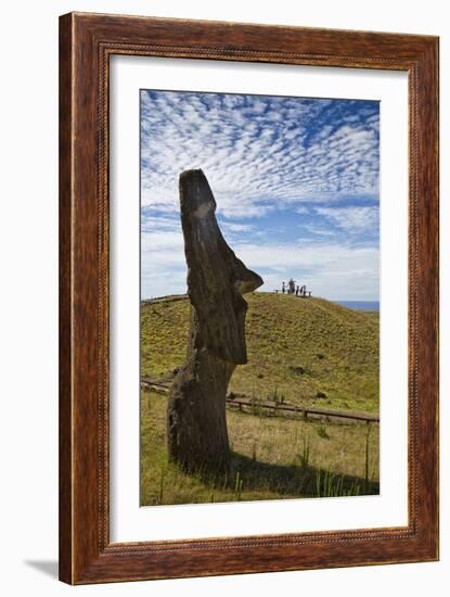 Moai Stone Statue Heads Remain, Rapa Nui Quarry, Base Of Rano Raraku Volcano. Easter Island, Chile-Karine Aigner-Framed Photographic Print