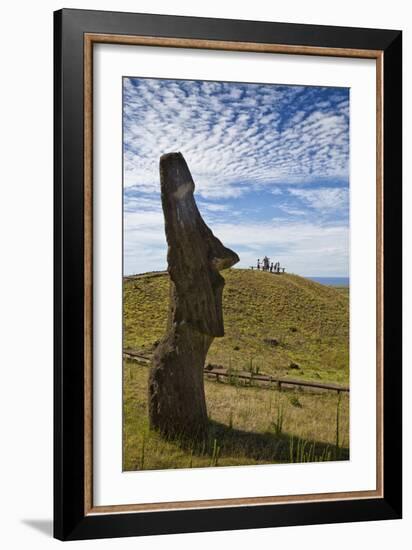 Moai Stone Statue Heads Remain, Rapa Nui Quarry, Base Of Rano Raraku Volcano. Easter Island, Chile-Karine Aigner-Framed Photographic Print