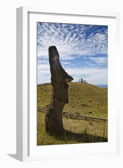 Moai Stone Statue Heads Remain, Rapa Nui Quarry, Base Of Rano Raraku Volcano. Easter Island, Chile-Karine Aigner-Framed Photographic Print