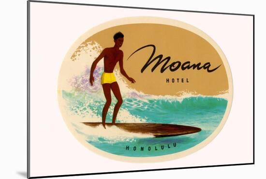 Moana Hotel Luggage Label-null-Mounted Art Print