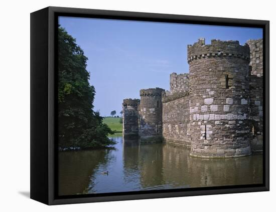 Moat and Outer Curtain Wall at Beaumaris Castle-Nigel Blythe-Framed Premier Image Canvas