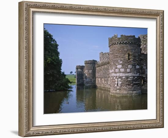 Moat and Outer Curtain Wall at Beaumaris Castle-Nigel Blythe-Framed Photographic Print