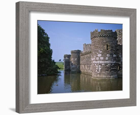 Moat and Outer Curtain Wall at Beaumaris Castle-Nigel Blythe-Framed Photographic Print