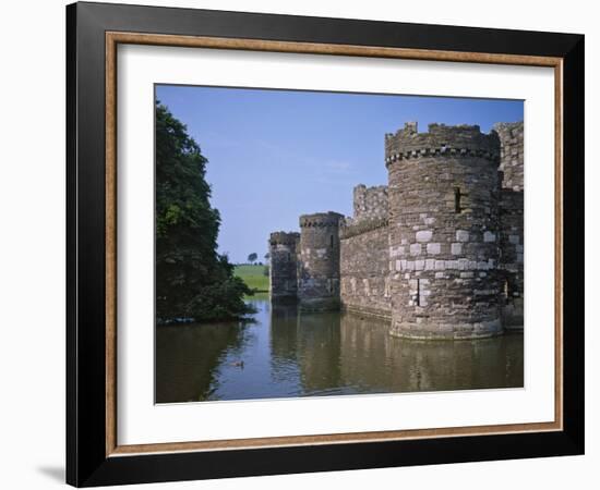 Moat and Outer Curtain Wall at Beaumaris Castle-Nigel Blythe-Framed Photographic Print