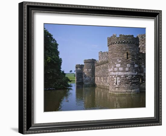 Moat and Outer Curtain Wall at Beaumaris Castle-Nigel Blythe-Framed Photographic Print