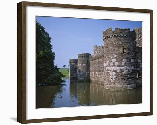 Moat and Outer Curtain Wall at Beaumaris Castle-Nigel Blythe-Framed Photographic Print