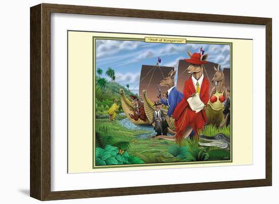 Mob of Kangaroos-Richard Kelly-Framed Art Print