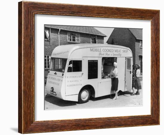 Mobile Cooked Meat Shop of W J Poxon and Sons Kidderminster Specialising in Pork Pies-null-Framed Photographic Print