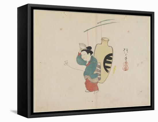 (Mobile of Woman Figure and Sake Bottle), C. 1830-Hogyoku-Framed Premier Image Canvas
