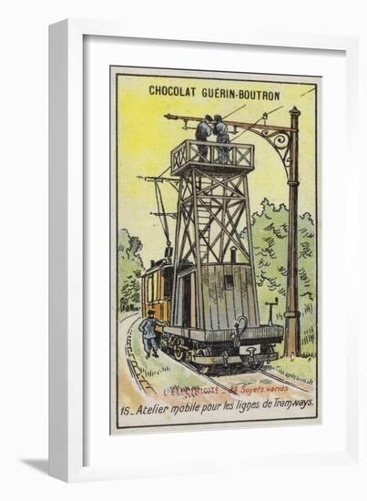 Mobile Platform for Repairing Overhead Power Lines on Tramways-null-Framed Giclee Print