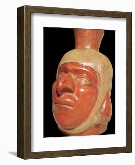 Mochica pottery vessel of a hook-nosed man. Artist: Unknown-Unknown-Framed Giclee Print