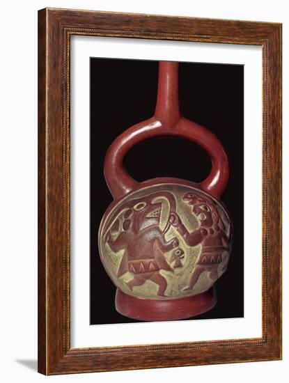 Mochicha stirrup-spout vessel, 1st century-Unknown-Framed Giclee Print