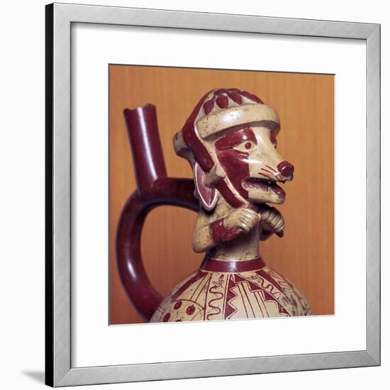 Mochicha stirrup-spout vessel, 1st century-Unknown-Framed Giclee Print