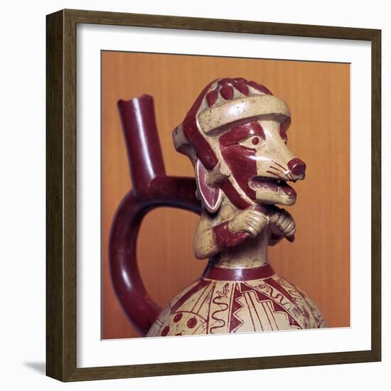 Mochicha stirrup-spout vessel, 1st century-Unknown-Framed Giclee Print