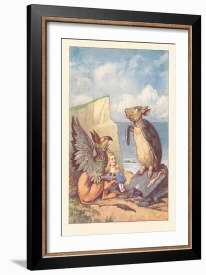 Mock Turtle, Gryphon and Alice-null-Framed Art Print