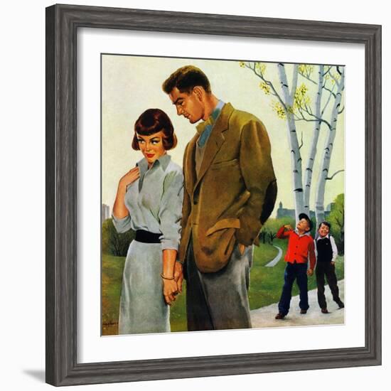 "Mocking Romance", March 31, 1951-George Hughes-Framed Giclee Print