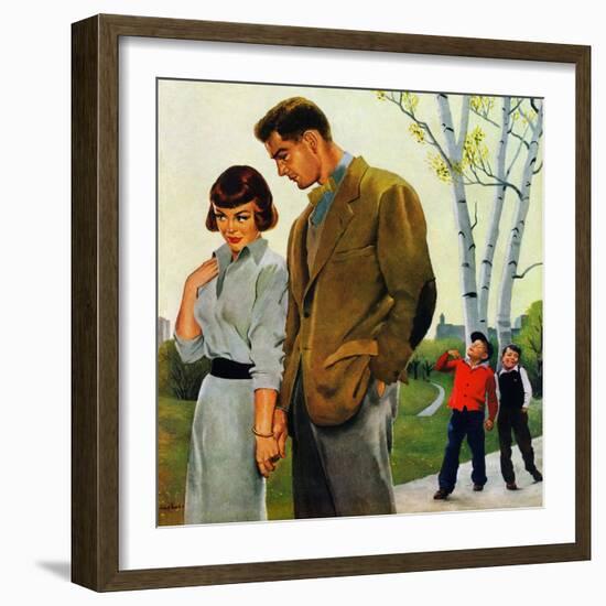 "Mocking Romance", March 31, 1951-George Hughes-Framed Giclee Print