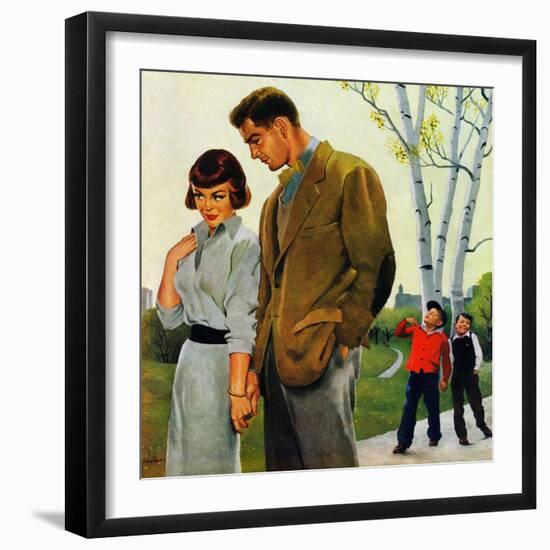 "Mocking Romance", March 31, 1951-George Hughes-Framed Giclee Print