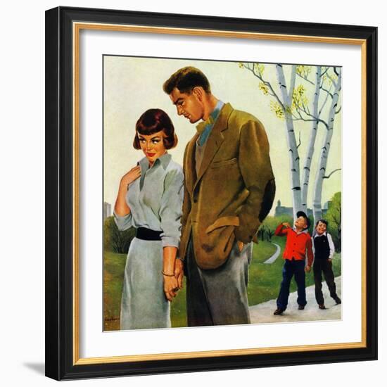 "Mocking Romance", March 31, 1951-George Hughes-Framed Giclee Print