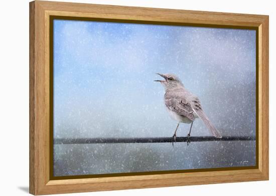 Mockingbird in the Snow-Jai Johnson-Framed Premier Image Canvas