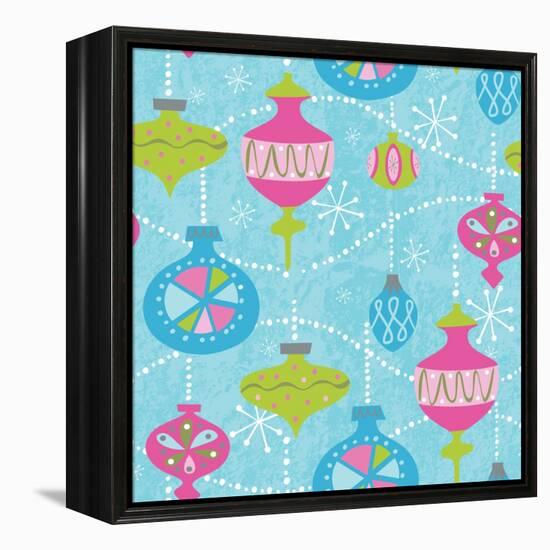 Mod Baubs Aqua Sq-Teresa Woo-Framed Stretched Canvas