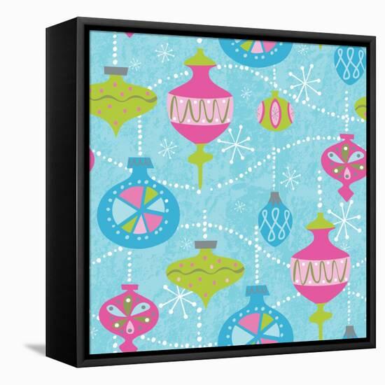 Mod Baubs Aqua Sq-Teresa Woo-Framed Stretched Canvas