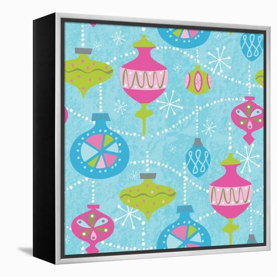 Mod Baubs Aqua Sq-Teresa Woo-Framed Stretched Canvas