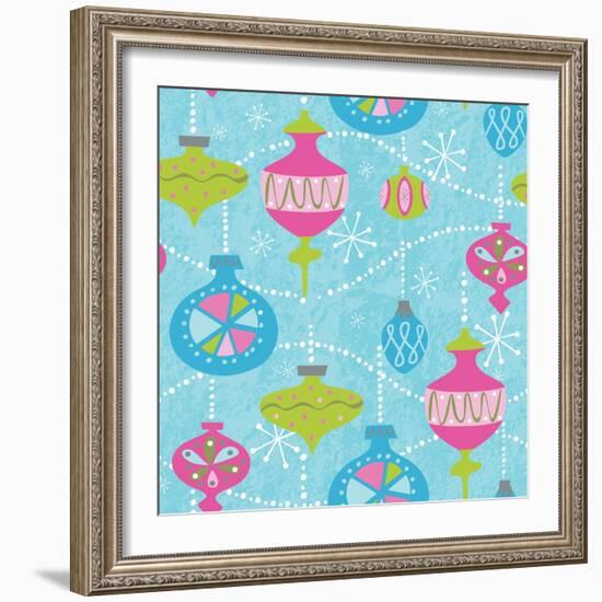 Mod Baubs Aqua Sq-Teresa Woo-Framed Art Print