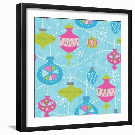 Mod Baubs Aqua Sq-Teresa Woo-Framed Art Print