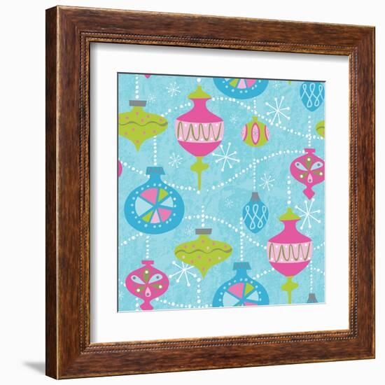 Mod Baubs Aqua Sq-Teresa Woo-Framed Art Print