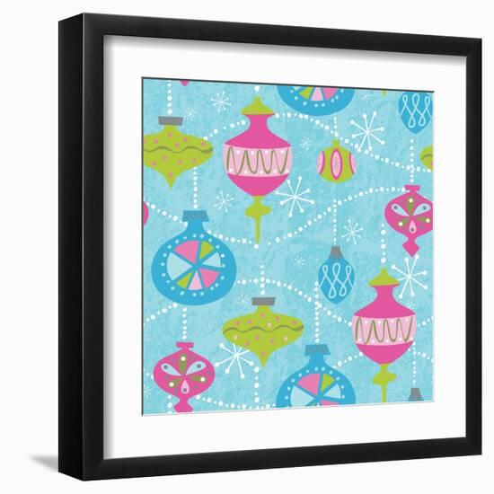 Mod Baubs Aqua Sq-Teresa Woo-Framed Art Print