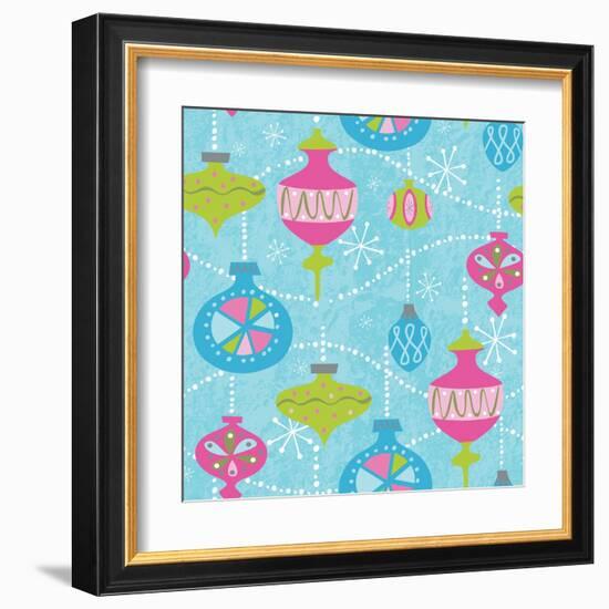 Mod Baubs Aqua Sq-Teresa Woo-Framed Art Print