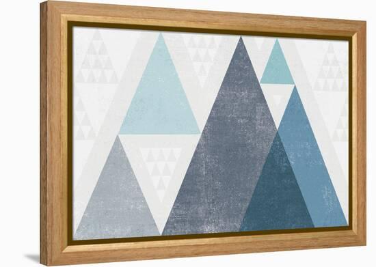 Mod Triangles I Blue-Michael Mullan-Framed Stretched Canvas