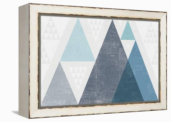 Mod Triangles I Blue-Michael Mullan-Framed Stretched Canvas