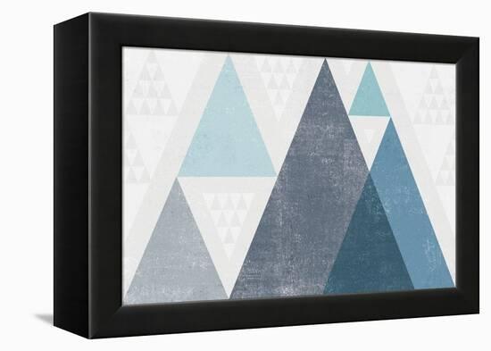 Mod Triangles I Blue-Michael Mullan-Framed Stretched Canvas