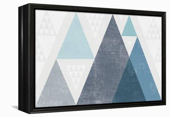 Mod Triangles I Blue-Michael Mullan-Framed Stretched Canvas