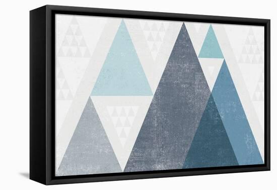 Mod Triangles I Blue-Michael Mullan-Framed Stretched Canvas