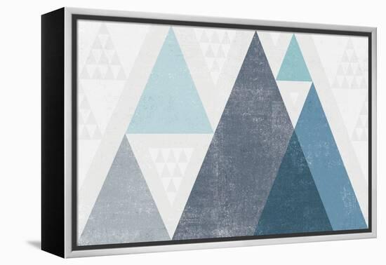 Mod Triangles I Blue-Michael Mullan-Framed Stretched Canvas